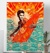 Sunset Surfing Tranquility Sherpa Blanket - Beyond T-shirts